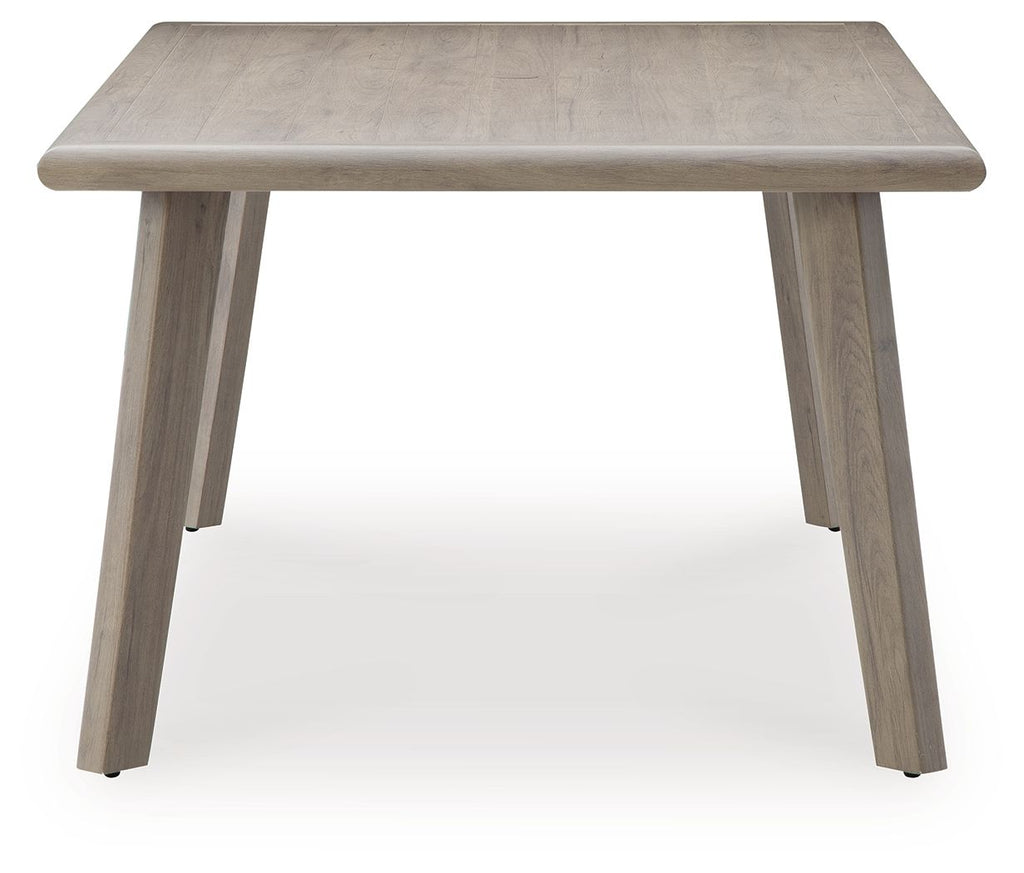 Cliff Trails - Rectangle Dining Table With Umbrella Option - Beige
