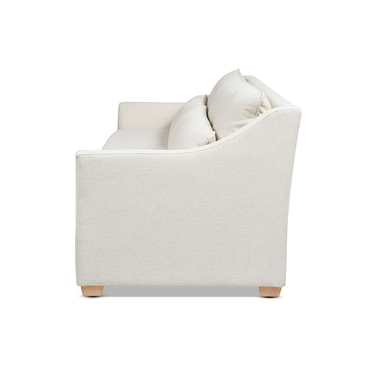 Ada - Flared Arm Contemporary Sofa With Lumbar Pillows - Flax White