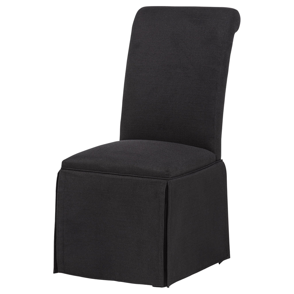 Shawna Upholstered Skirted Side Chair Black (Set of 2)