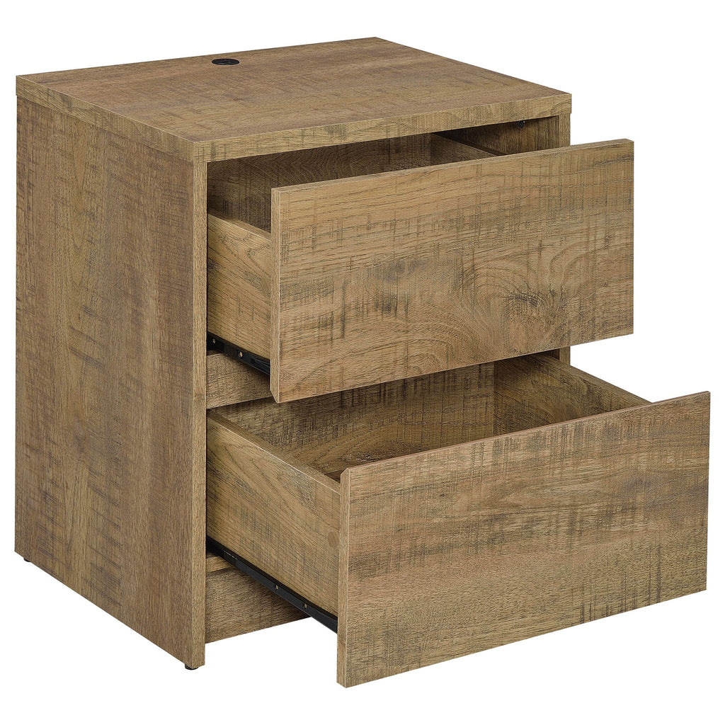 Westpark 2-drawer Nightstand LED Lights and USB Mango