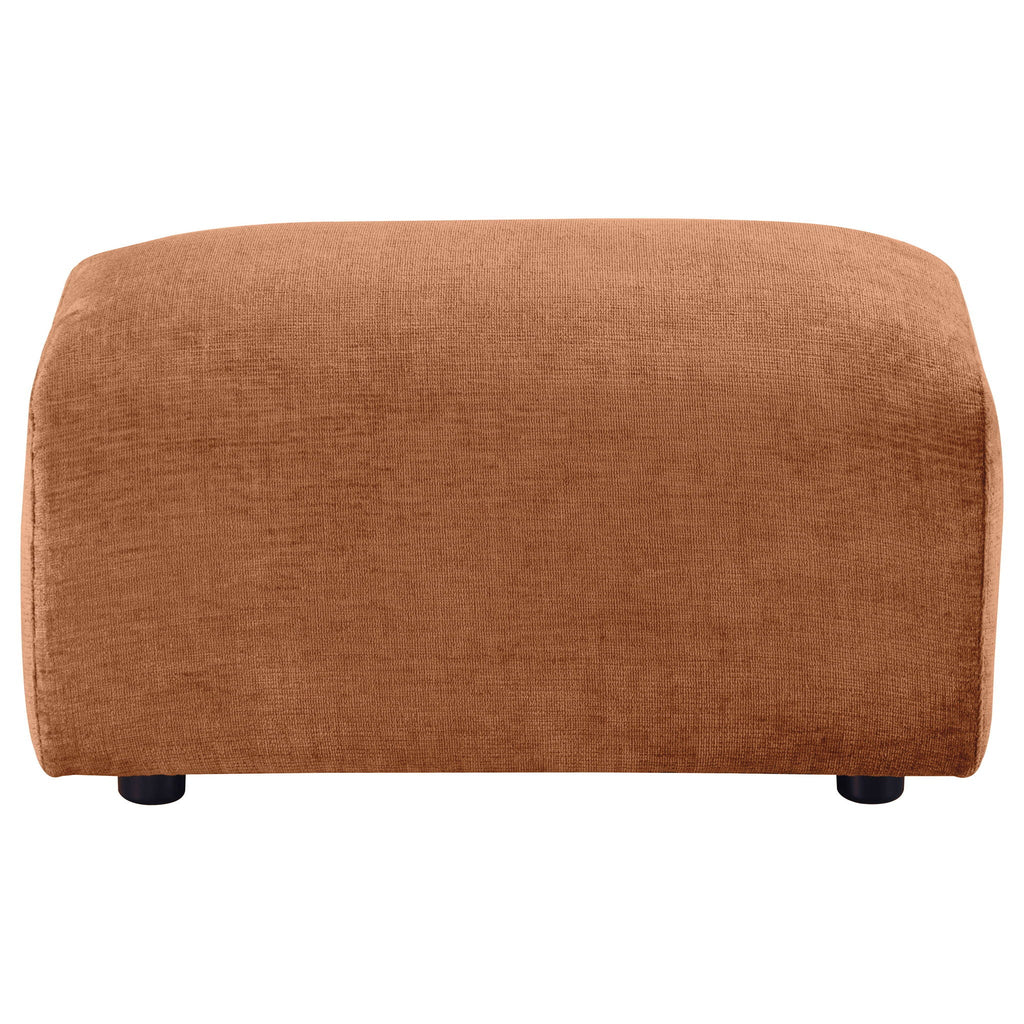 Burnett Chenille Upholstered Ottoman Burnt Orange