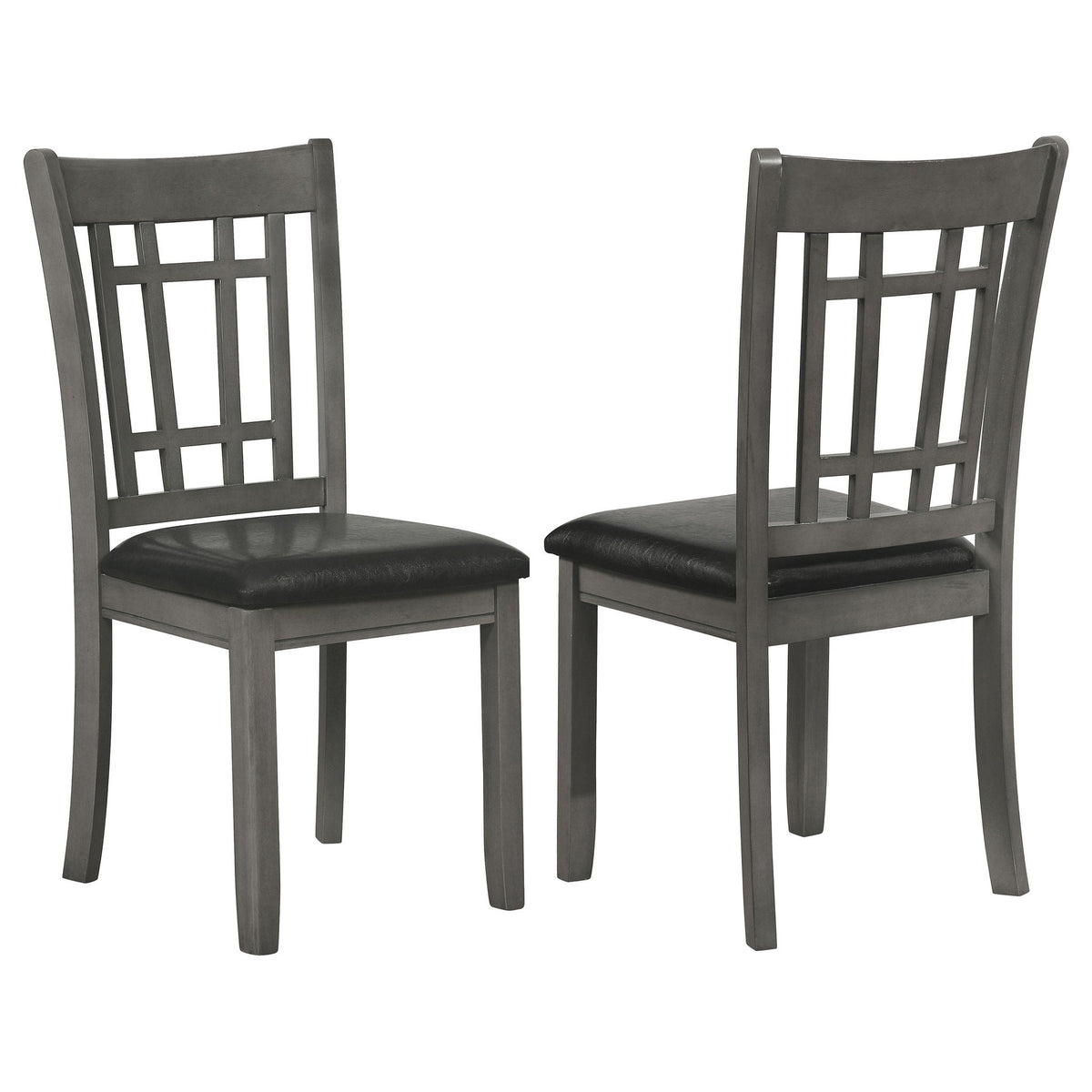 Lavon Wood Dining Side Chair Black and  Medium Grey (Set of 2)