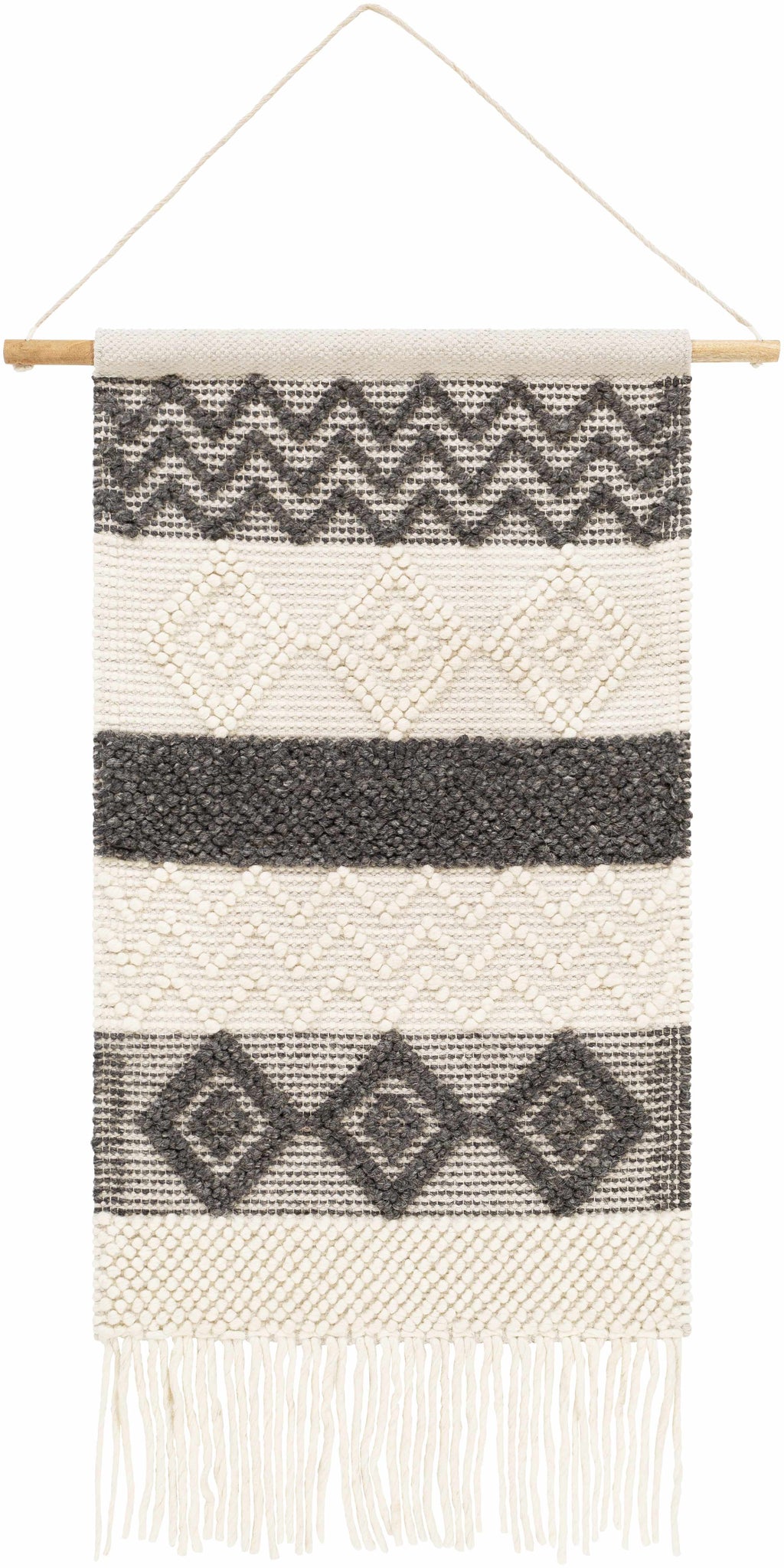 Bracebridge Monochrome Geometric Pattern Wall Hanging