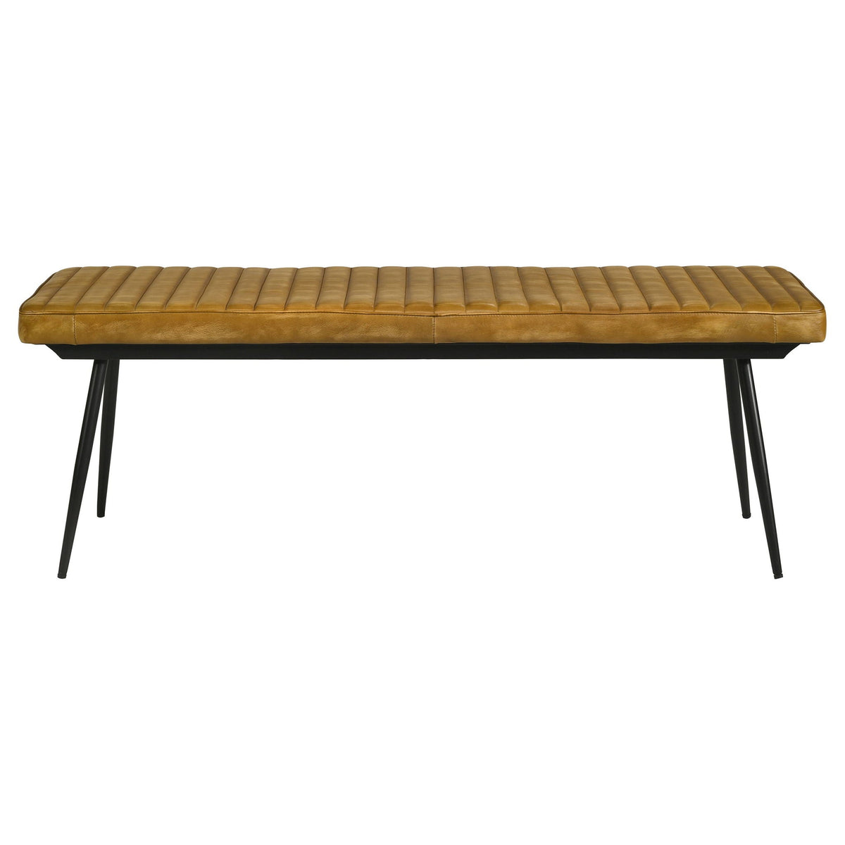 Misty Leather Upholstered Dining Bench Antique Camel