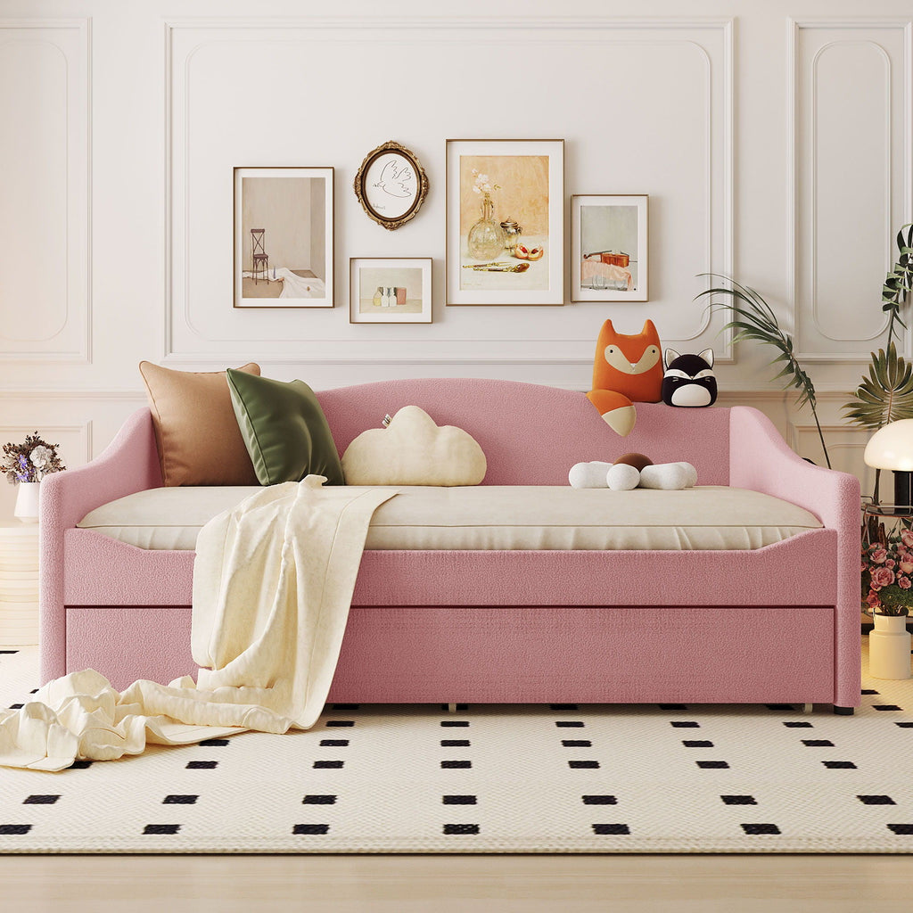 Upholstered Daybed With Light And Trundle