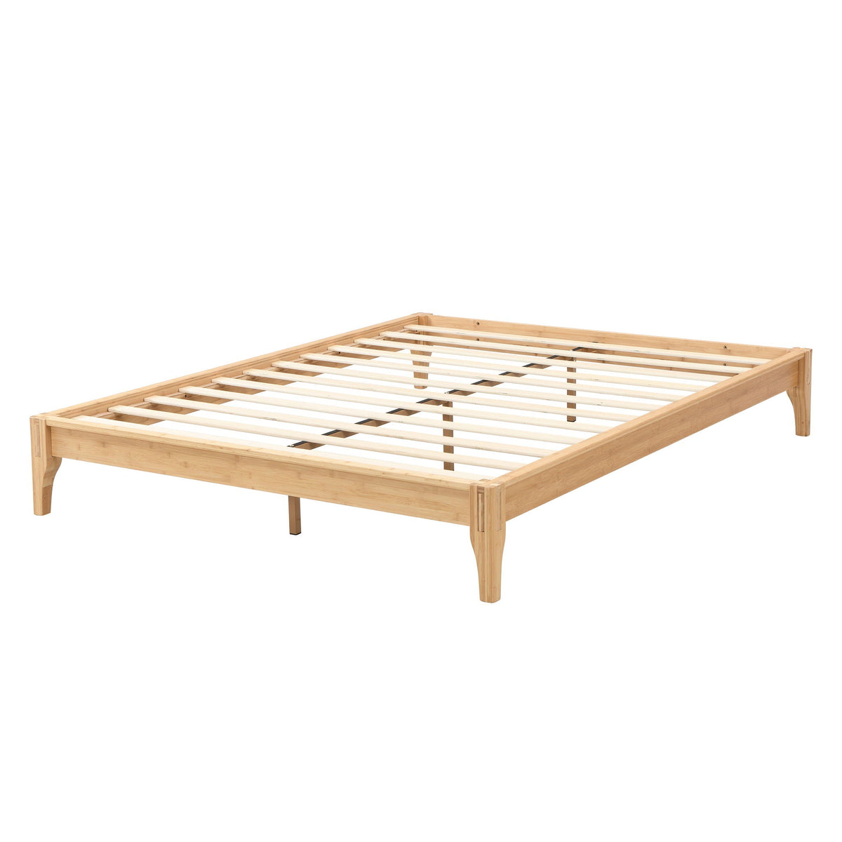 Solid Dry Bamboo Platform Bed Frame, With Slat Support