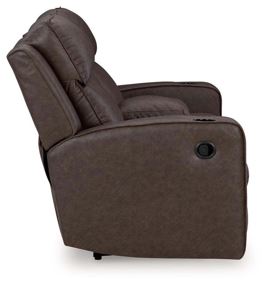 Lavenhorne - Double Reclining Loveseat With Console - Umber