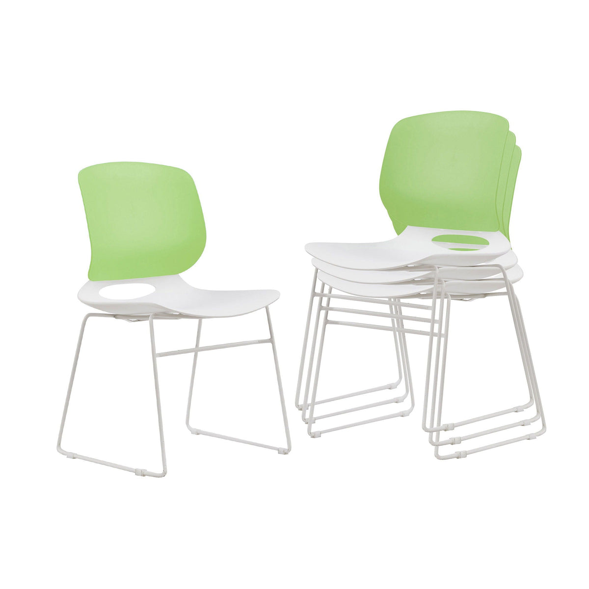 Ergonomic Backrest Stacking Chairs (Set of 4)