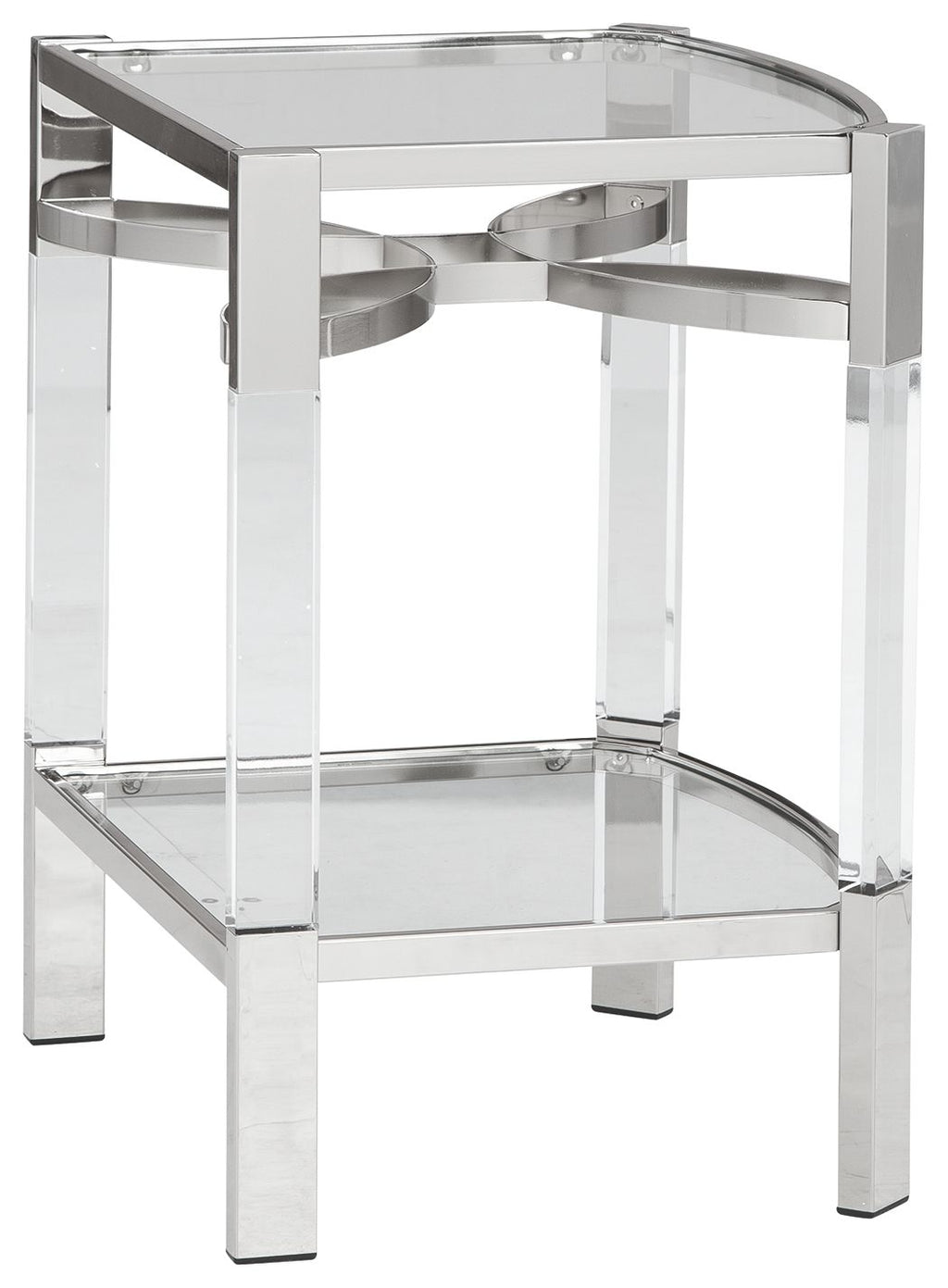Chaseton - Accent Table - Clear / Silver Finish