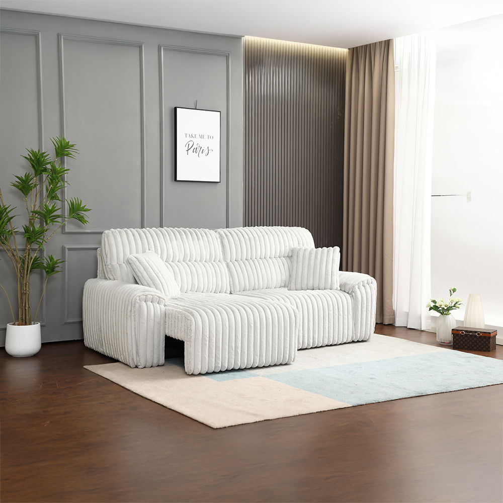 Jaya - Power Motion Sofa With Sleeper & USB Port - Mondo Gray Corduroy