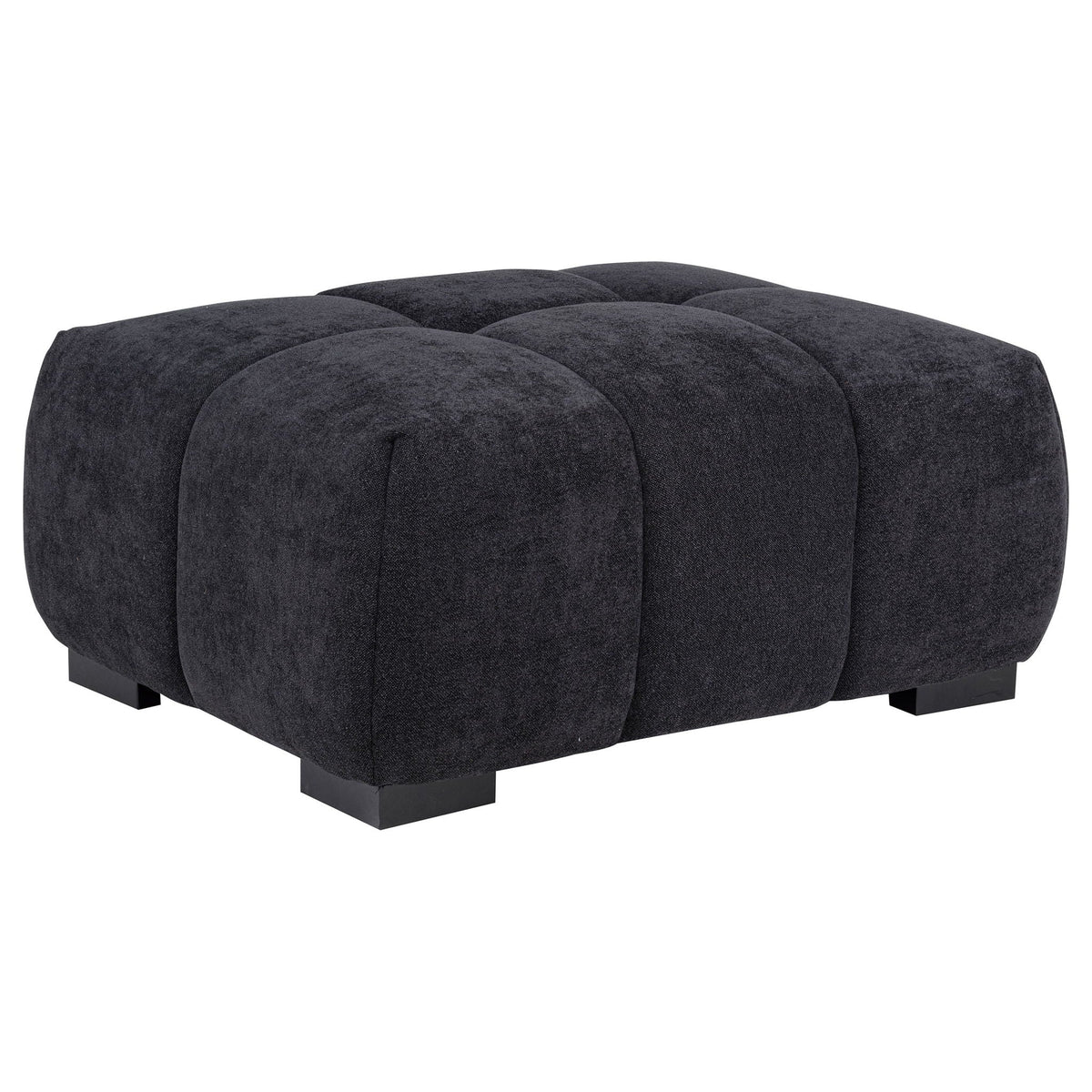 Octavia Upholstered Rectangular Ottoman Black