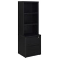 Westpark 3-shelf Bookcase USB and Lockable Drawer Black