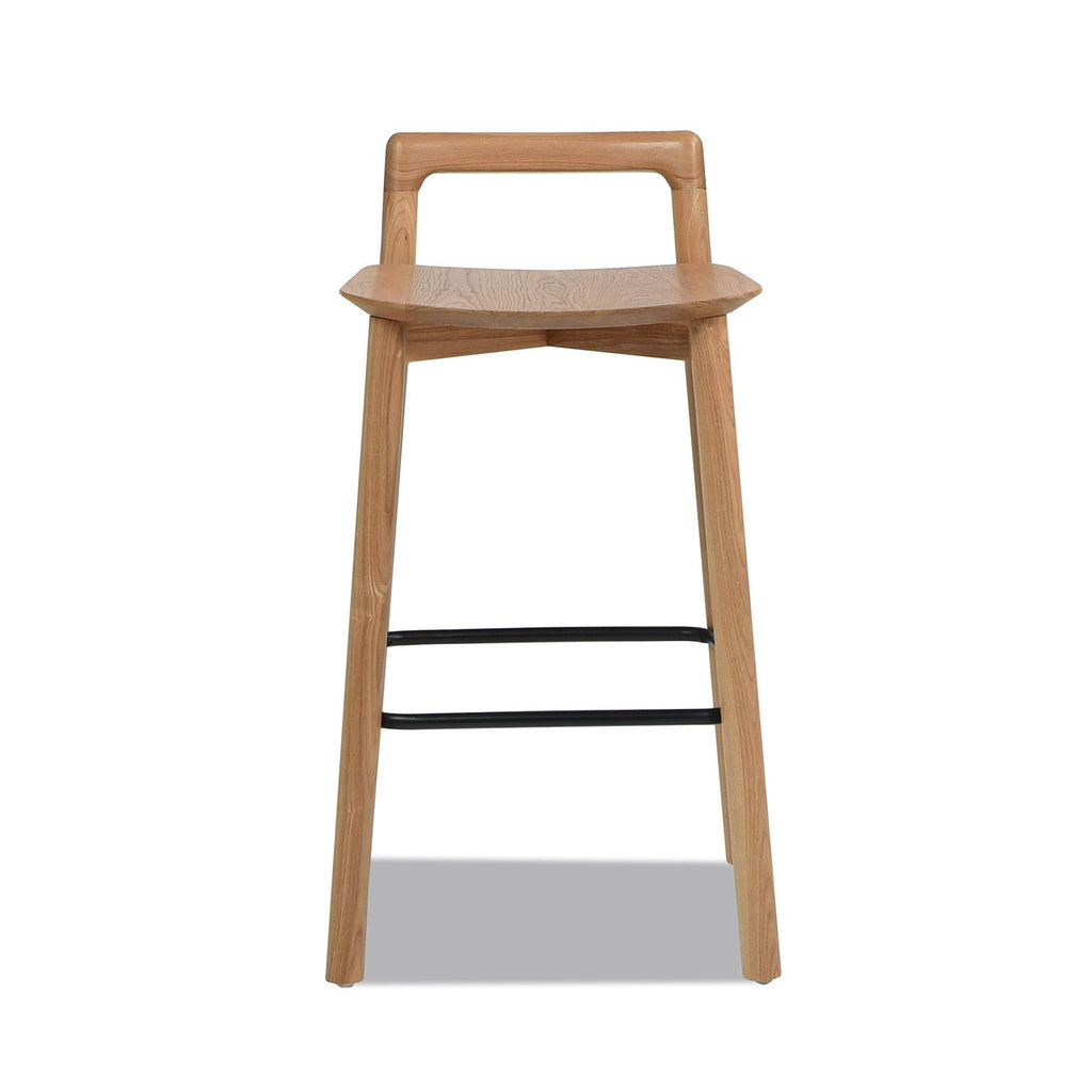 Sven - Modern Minimalist Low Back Counter Stool - Natural Blonde Ash