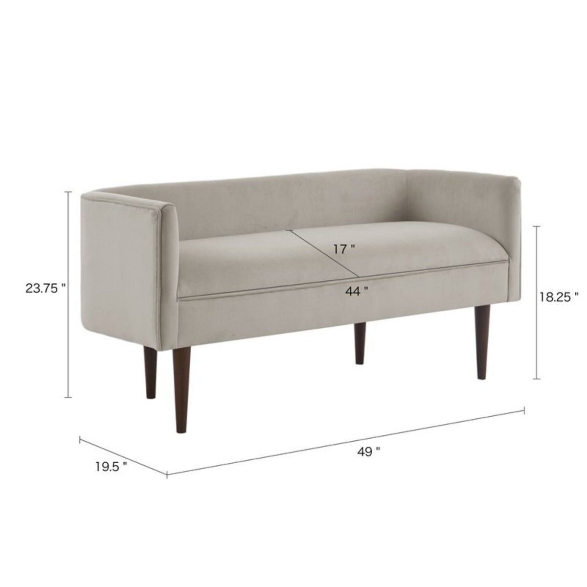 Farrah - Accent Bench With Low Back & Sides - Cream