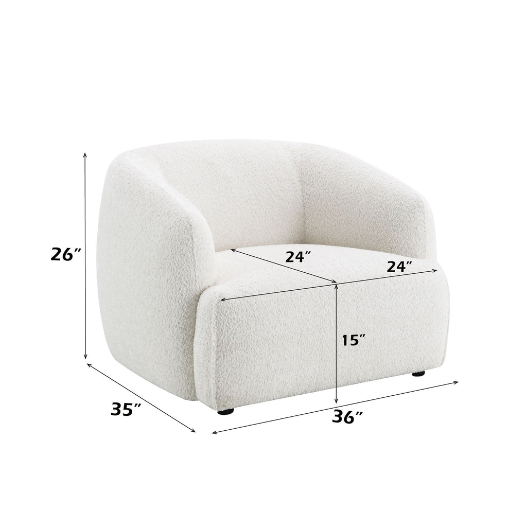 Lucifer - Chair - White Shimmer Chenille