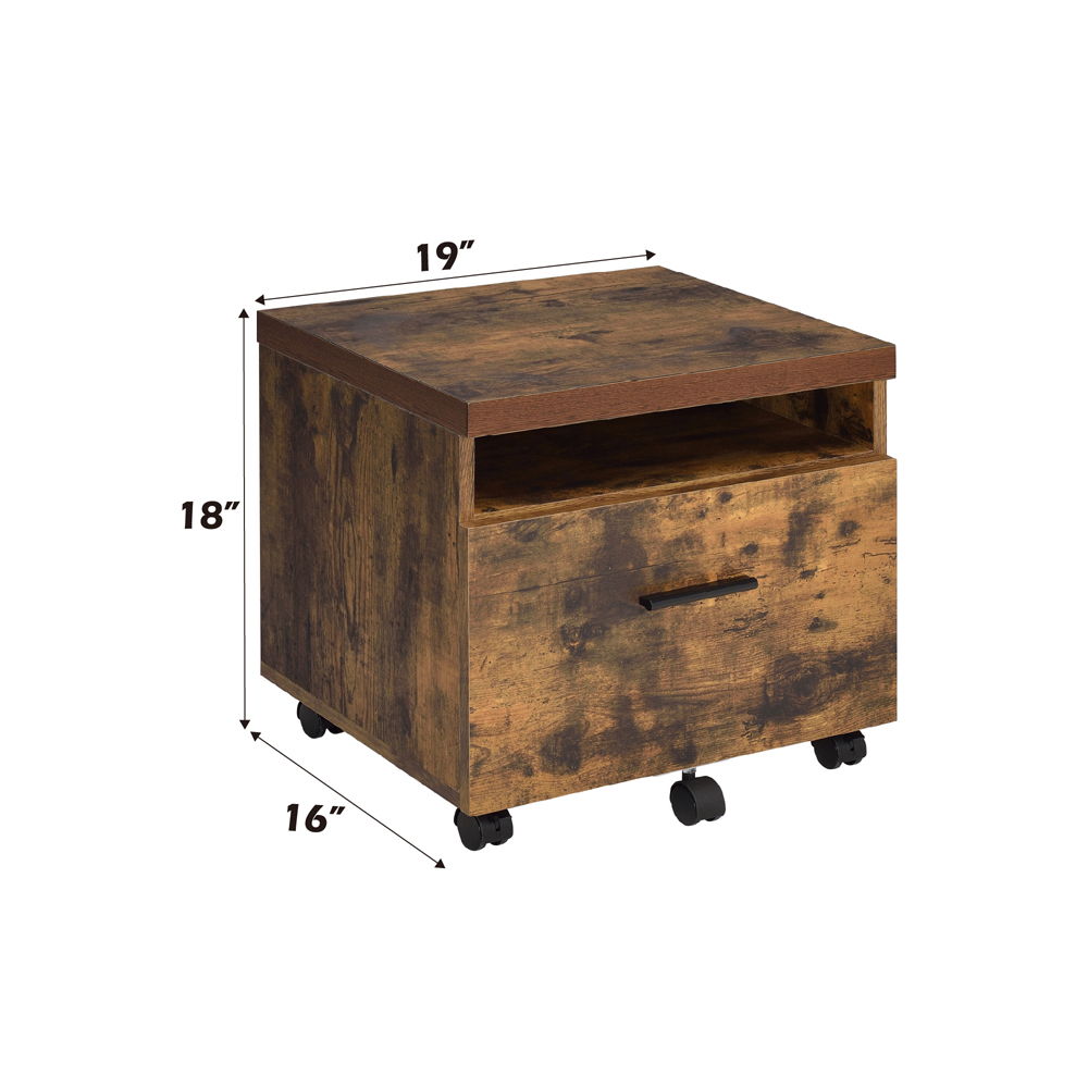 Bob - File Cabinet - Weathered Oak & Black