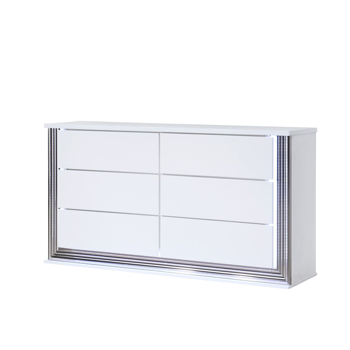Moon - Smooth Dresser With LED - White