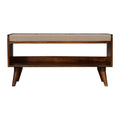 Solid Wood Bench With Upholstered Sea