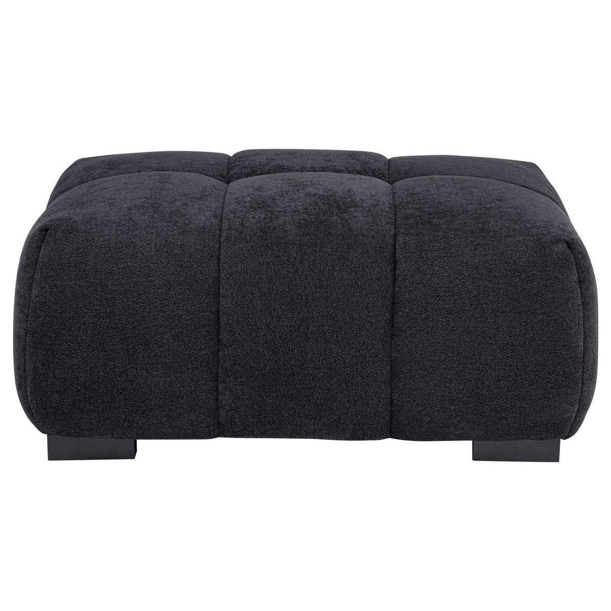 Octavia Upholstered Rectangular Ottoman Black