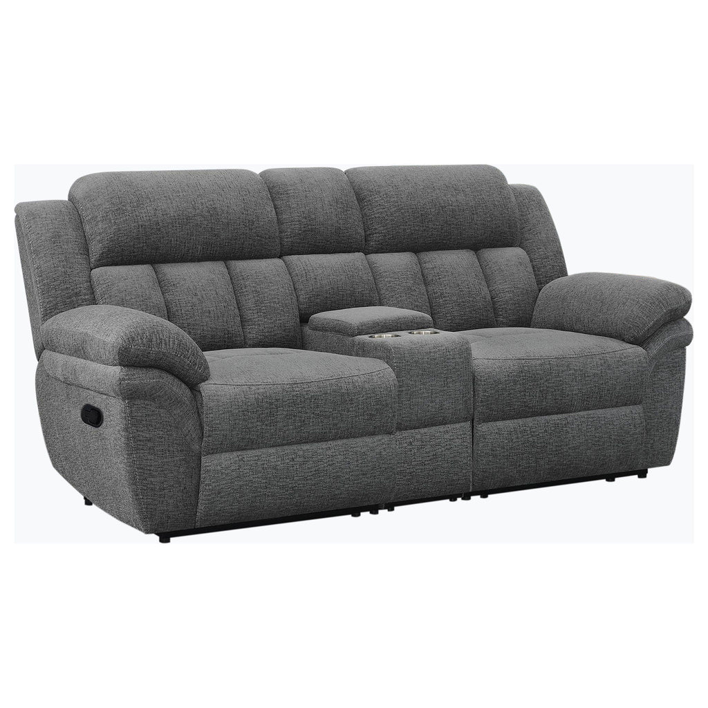 Bahrain Upholstered Motion Loveseat Charcoal