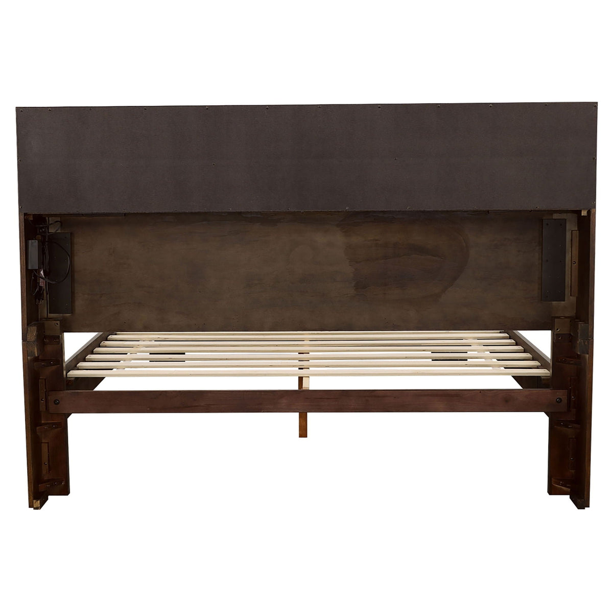 Jessica Eastern King LED Storage Bookcase Bed Cappuccino