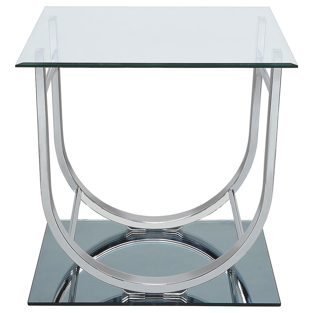 Danville 2-piece Glass Top Coffee and End Table Set Chrome