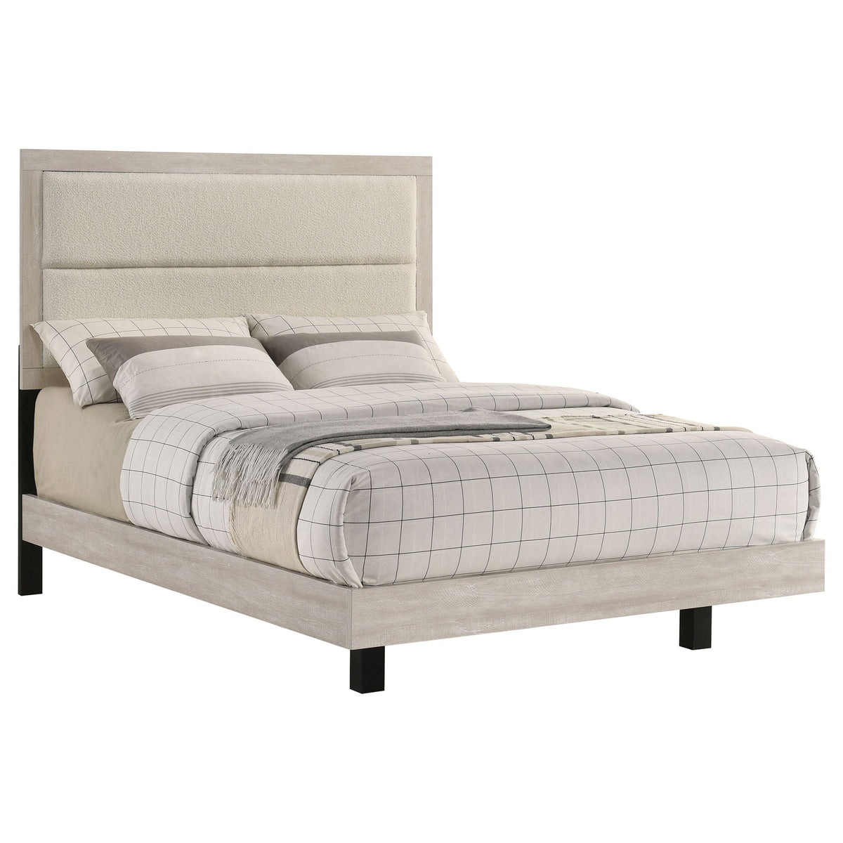 Trenton 54-inch Wood Full Panel Bed Rustic Cream