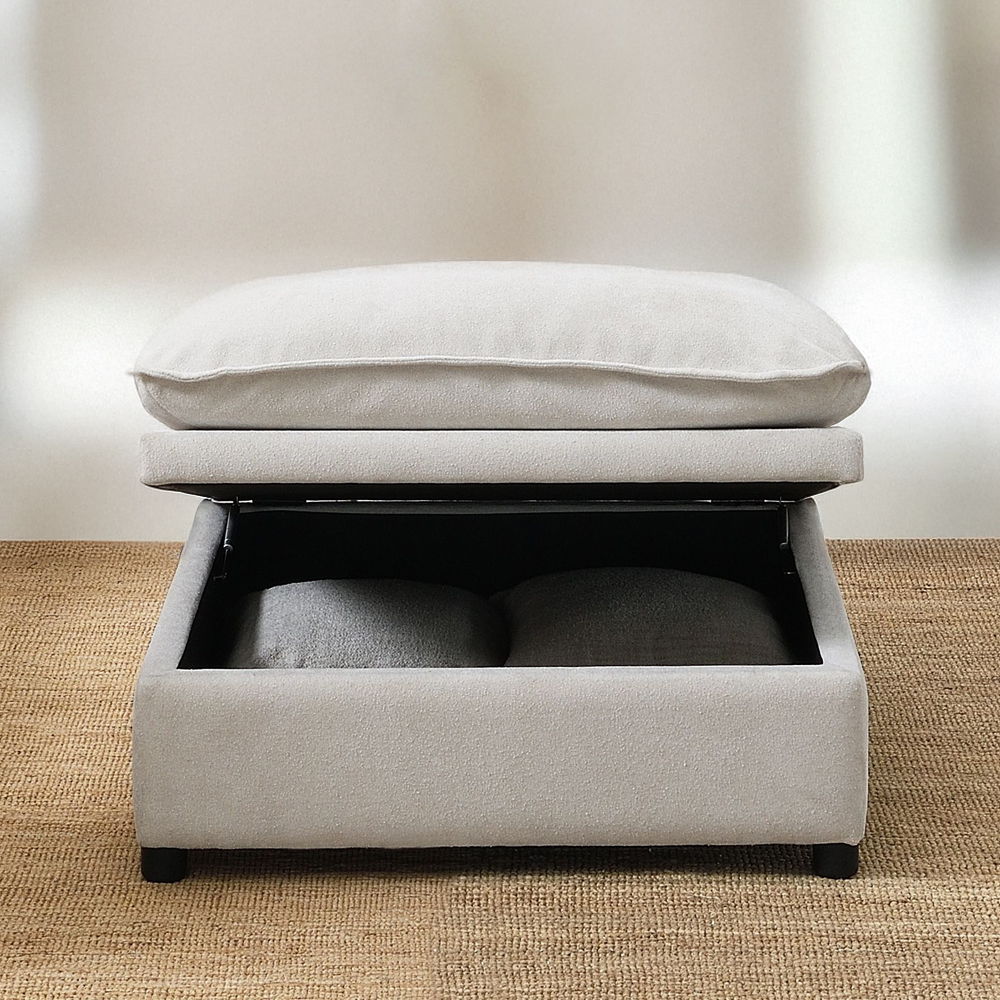 Marisa - Modular Ottoman With Storage - Beige Boucle