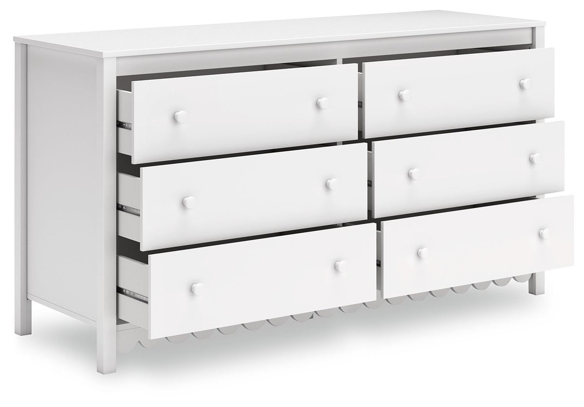 Hallityn - Six Drawer Dresser - White