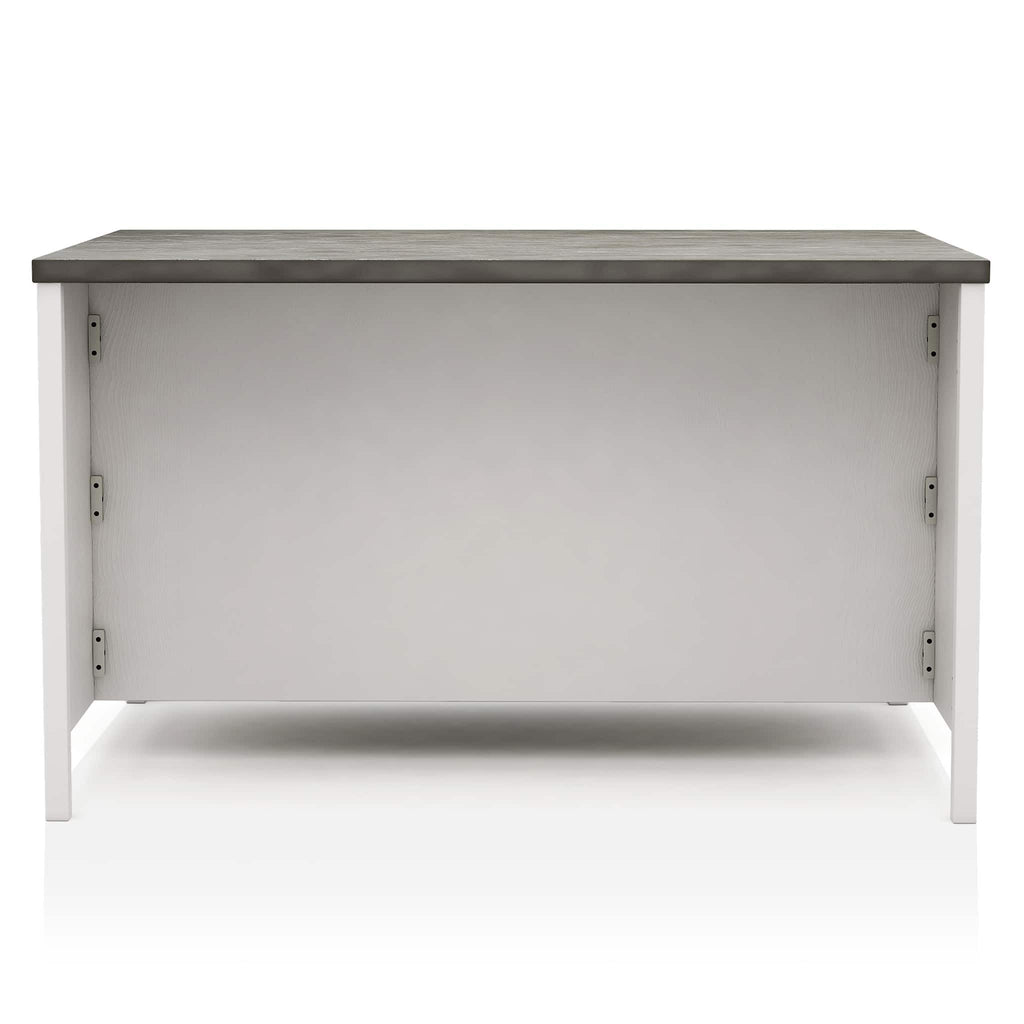 Counter Height Dining Table With Storage Cabinet Base - Dark Gray / Off White / Off White / Gray