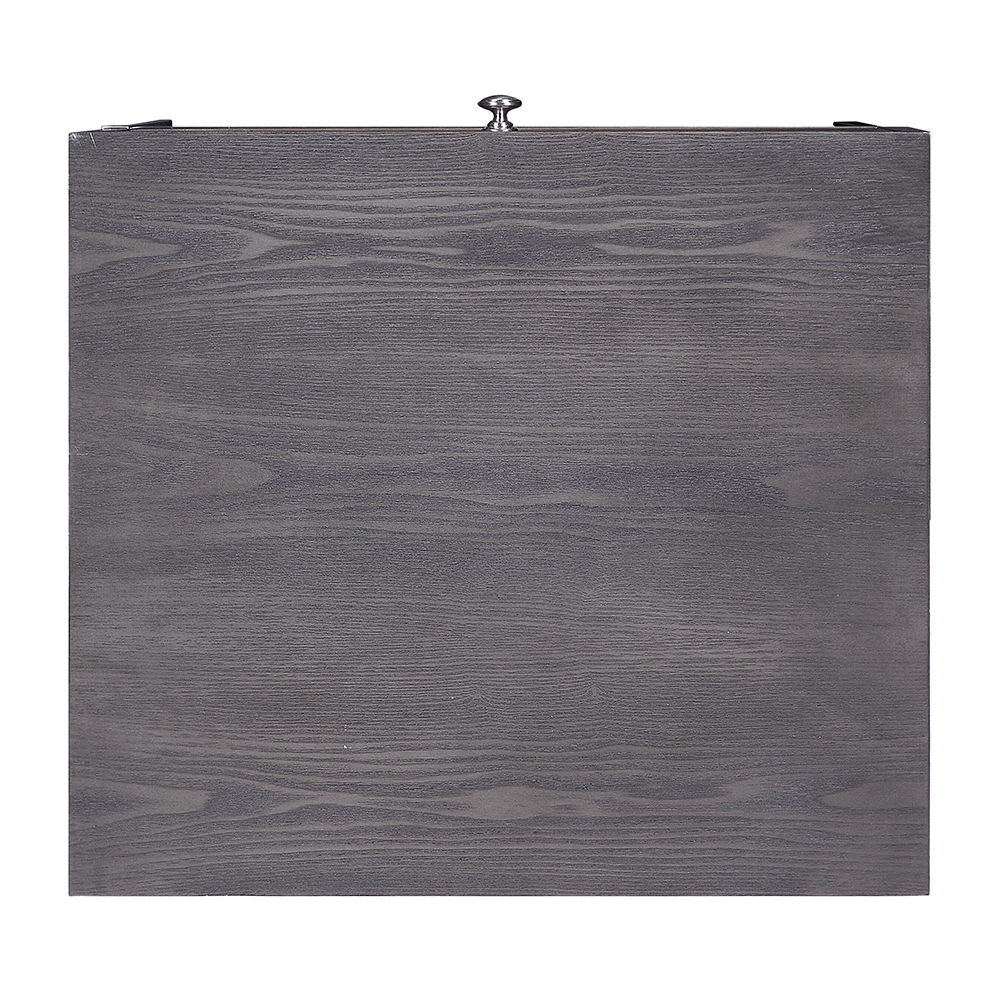 Iban - End Table - Gray Oak & Chrome