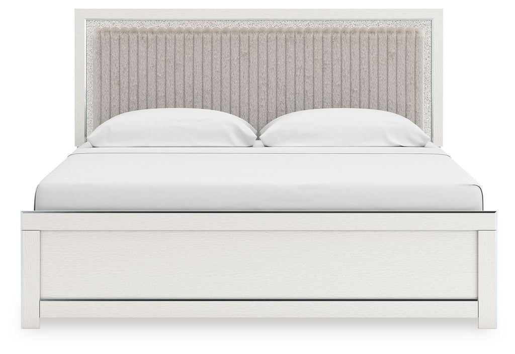 Zuraleus - Upholstered Panel Platform Bed With Roll Slats