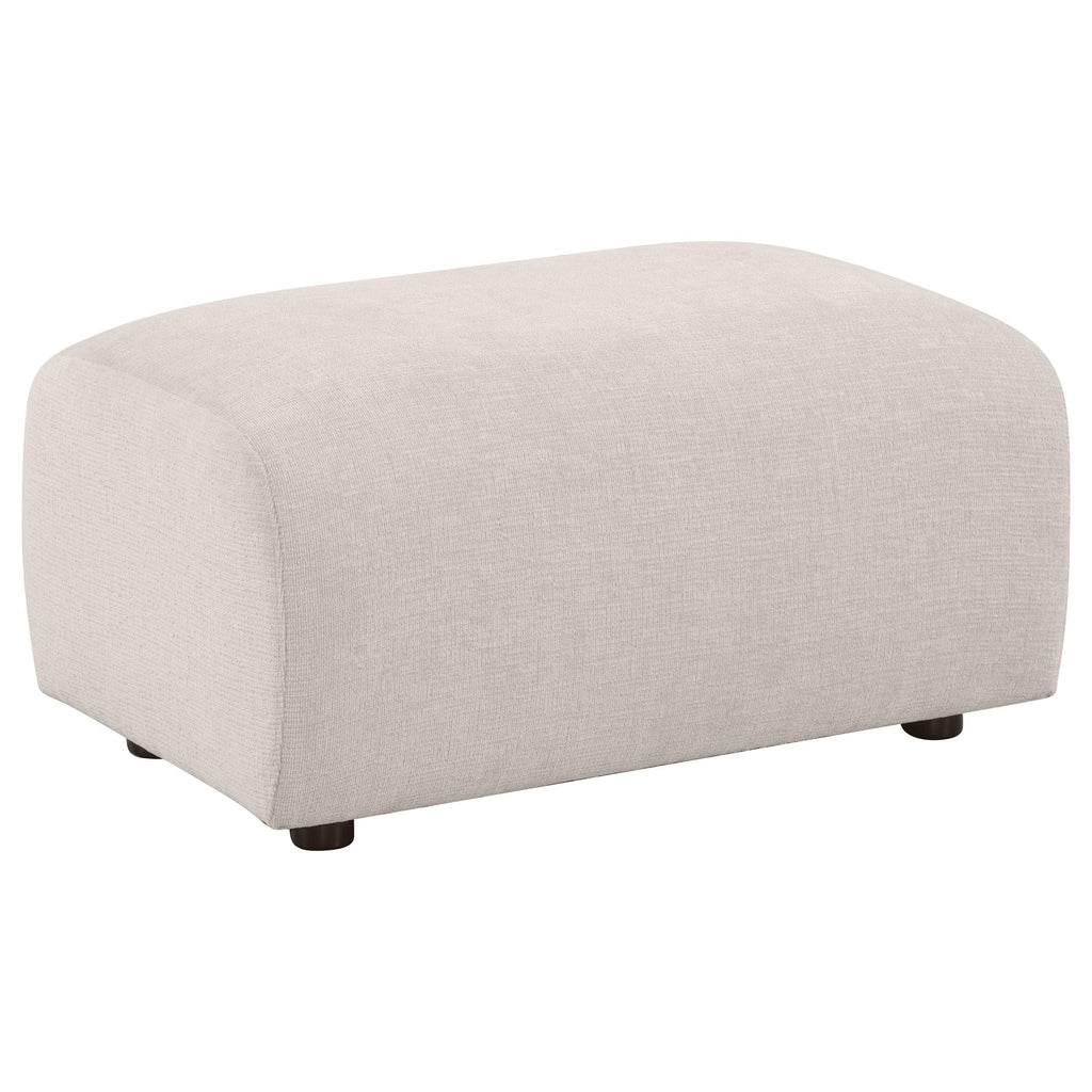 Burnett Chenille Upholstered Ottoman Ivory