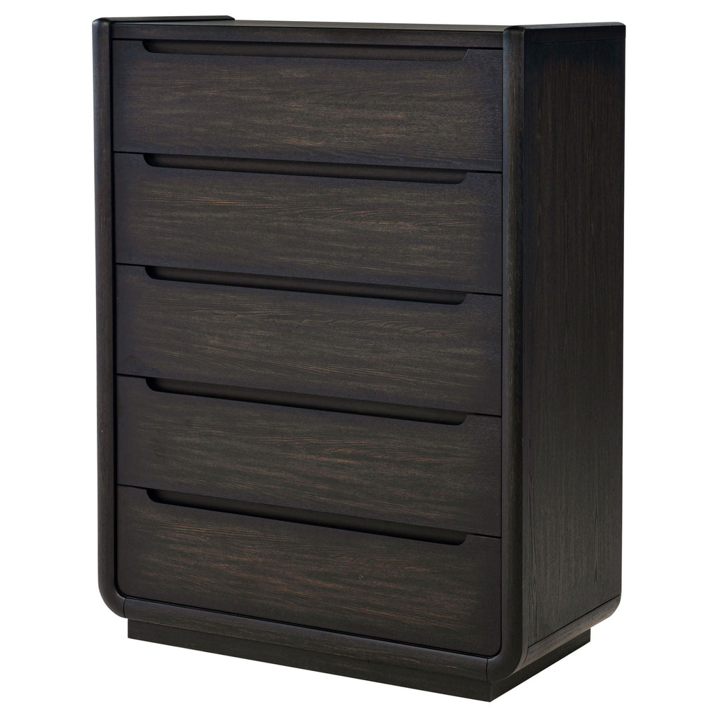 Leandro 5-drawer Bedroom Chest of Drawers Burnished Black