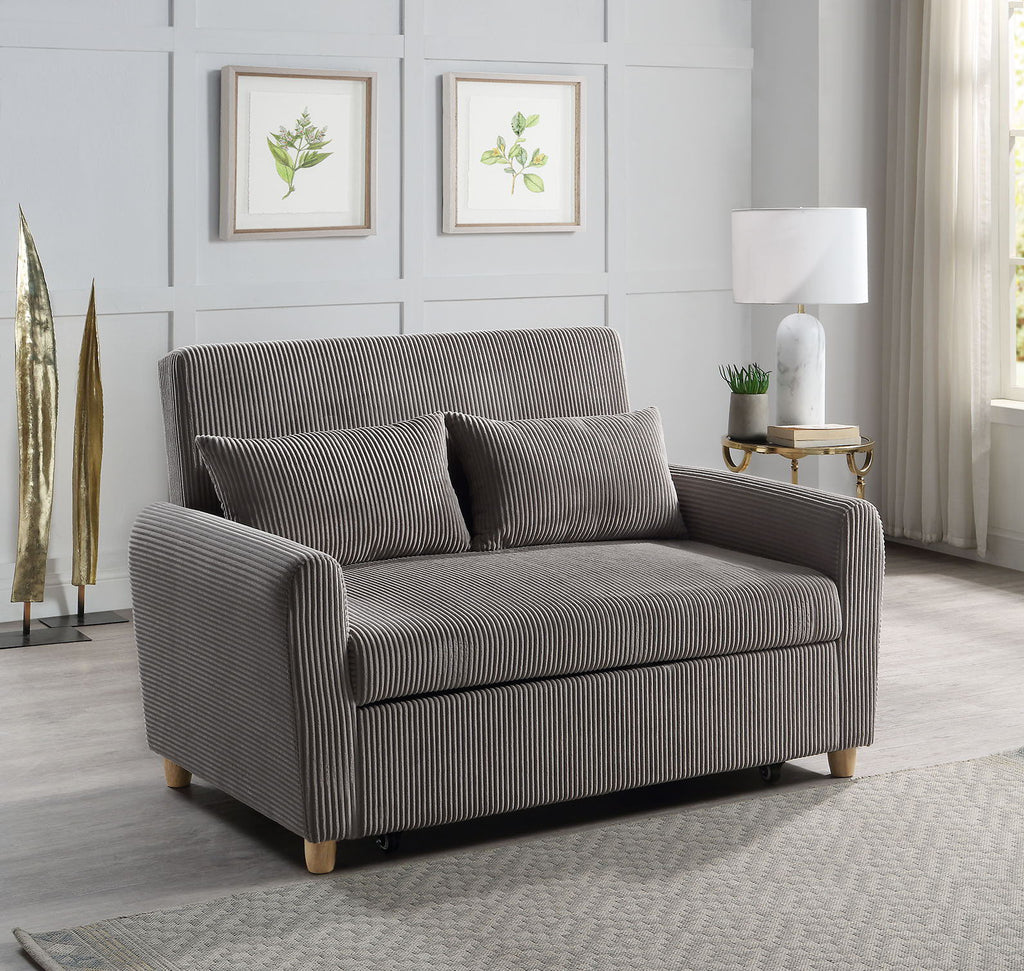 Justine - Convertible Sleeper Loveseat - Brown