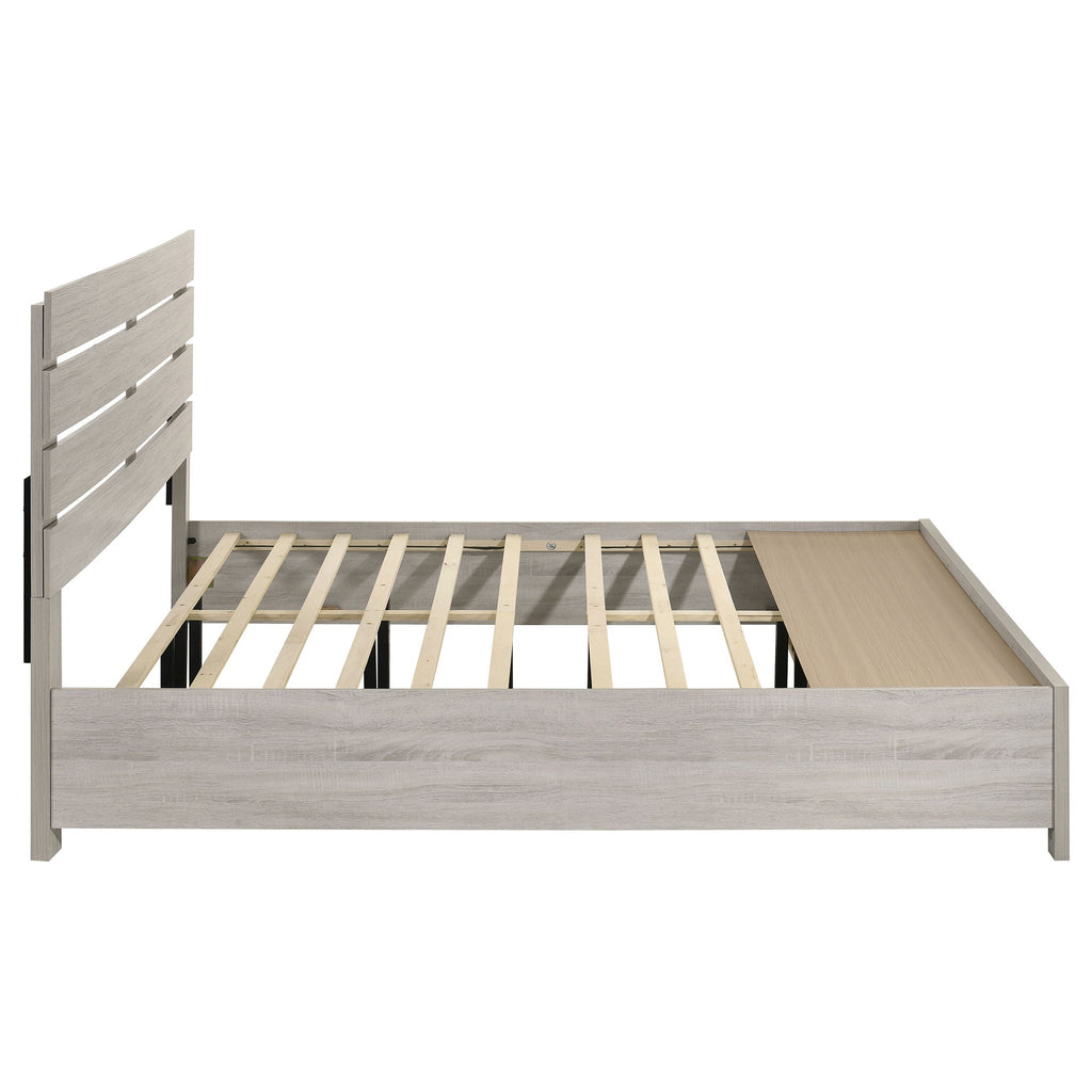 Brantford Wood Eastern King Storage Panel Bed Coastal White