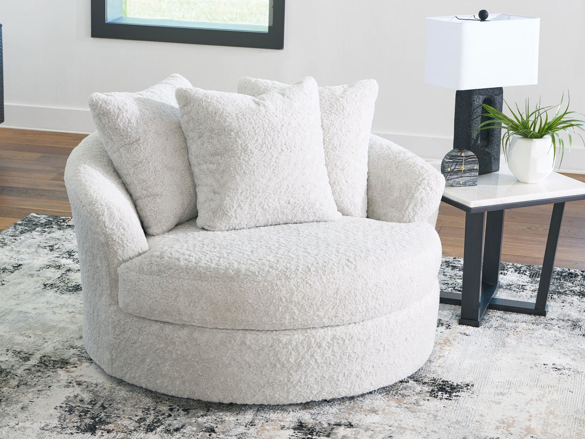 Cuddle Plush - Oversized Swivel Accent Chair - Arctic