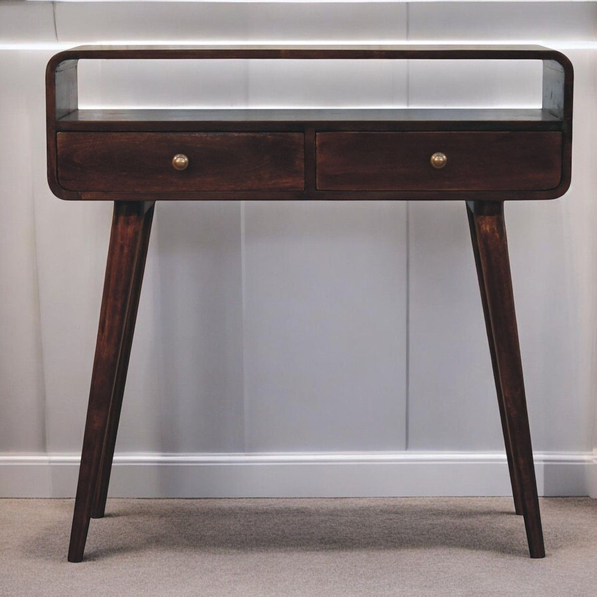 Solid Wood Curved Console Table