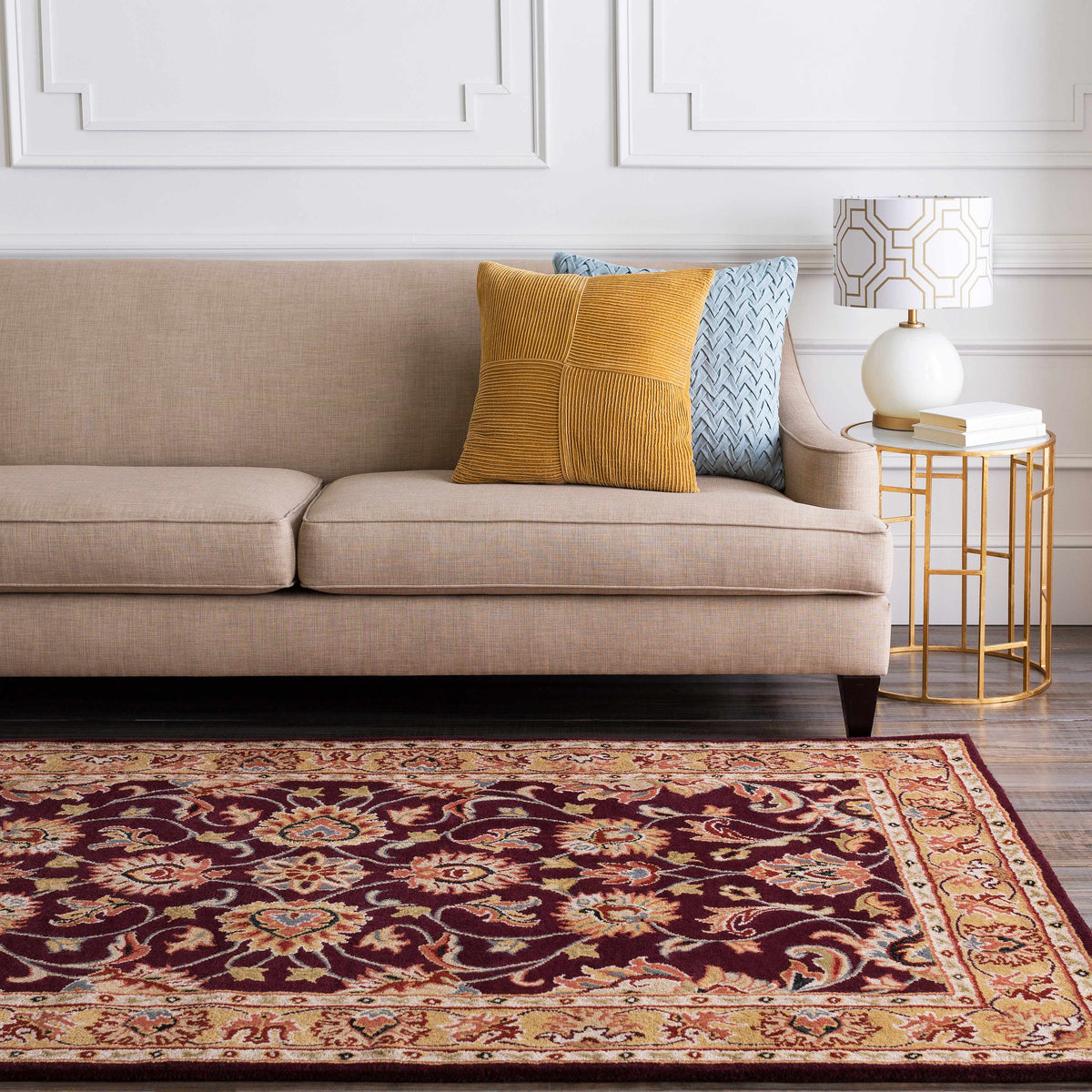Cherryfield Burgundy 1024 Wool Area Rug