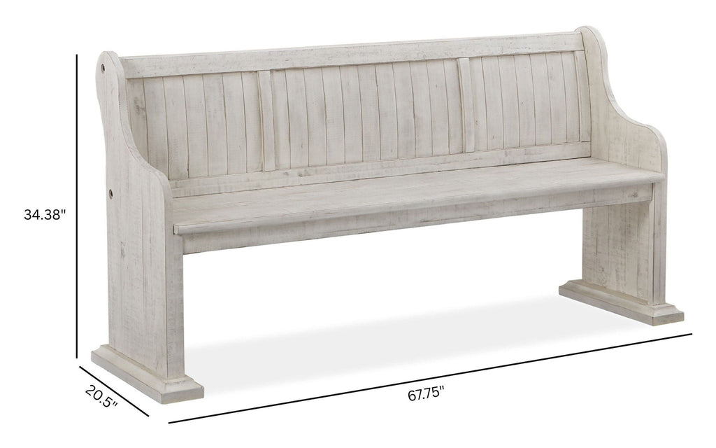 Bronwyn - Bench With Back - Alabaster