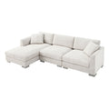 Modern Cloud Sectional Sofa L Shaped Luxury Couch Set With 2 Free Pillows 4 Seat With Oversized Chaise