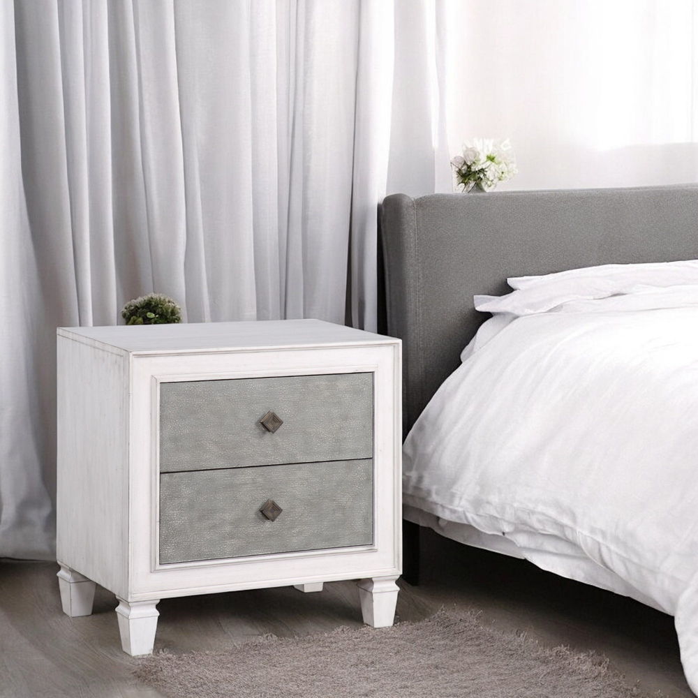 Katia - Nightstand - Rustic Gray & Weathered White