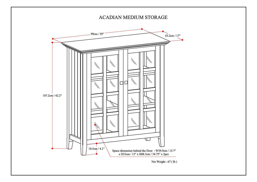 Acadian - Medium Storage Cabinet, Handcrafted