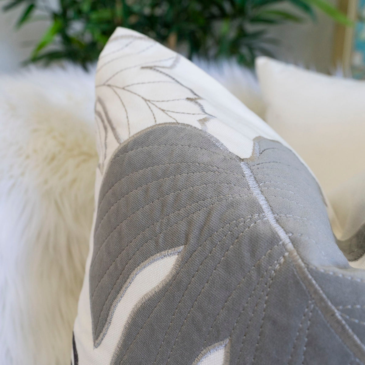 Autumn Vibes Leaf Accent Pillow