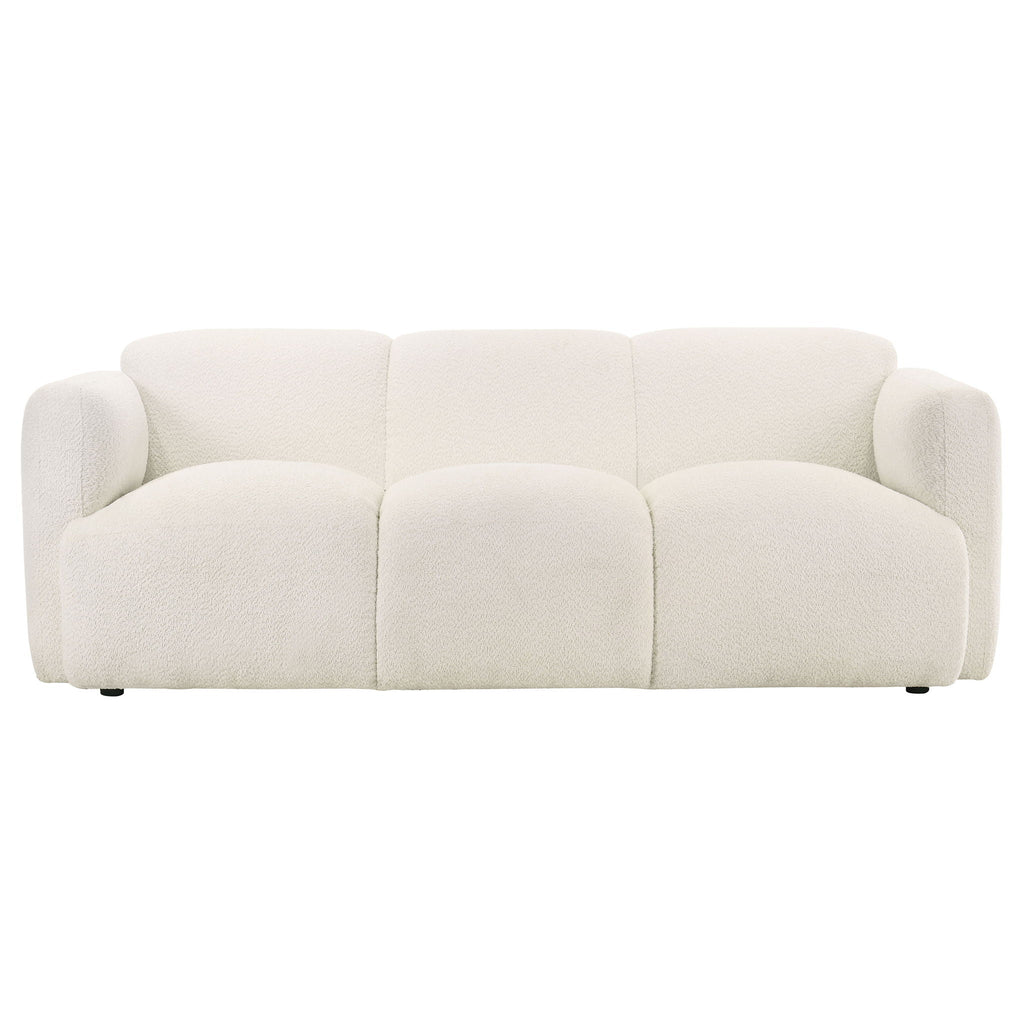 Dorset 2-piece Upholstered Round Track Arm Sofa Set White