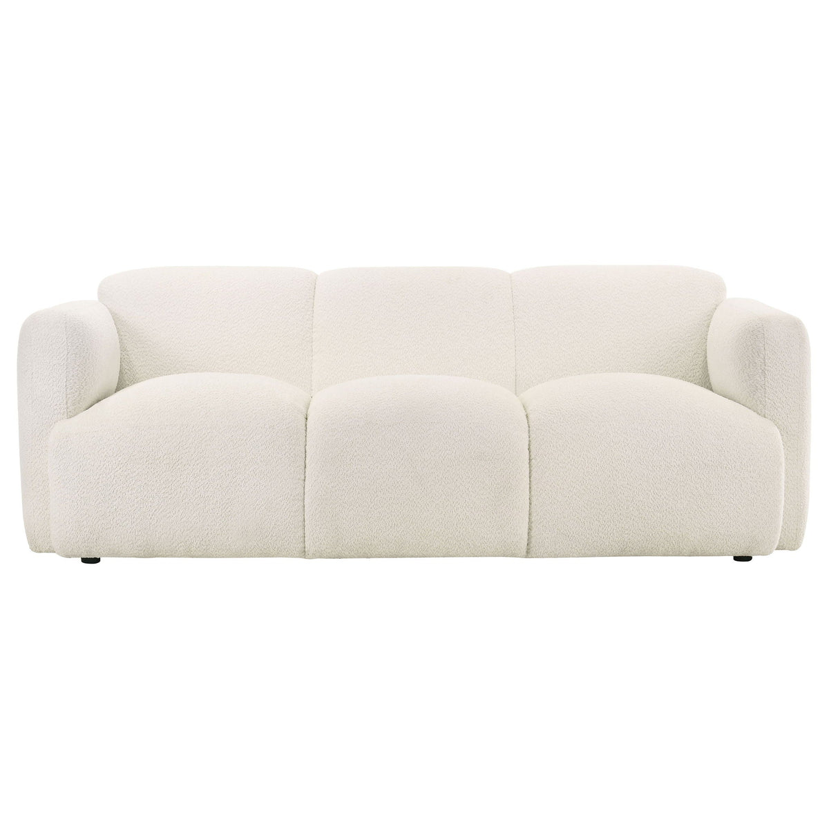 Dorset 2-piece Upholstered Round Track Arm Sofa Set White