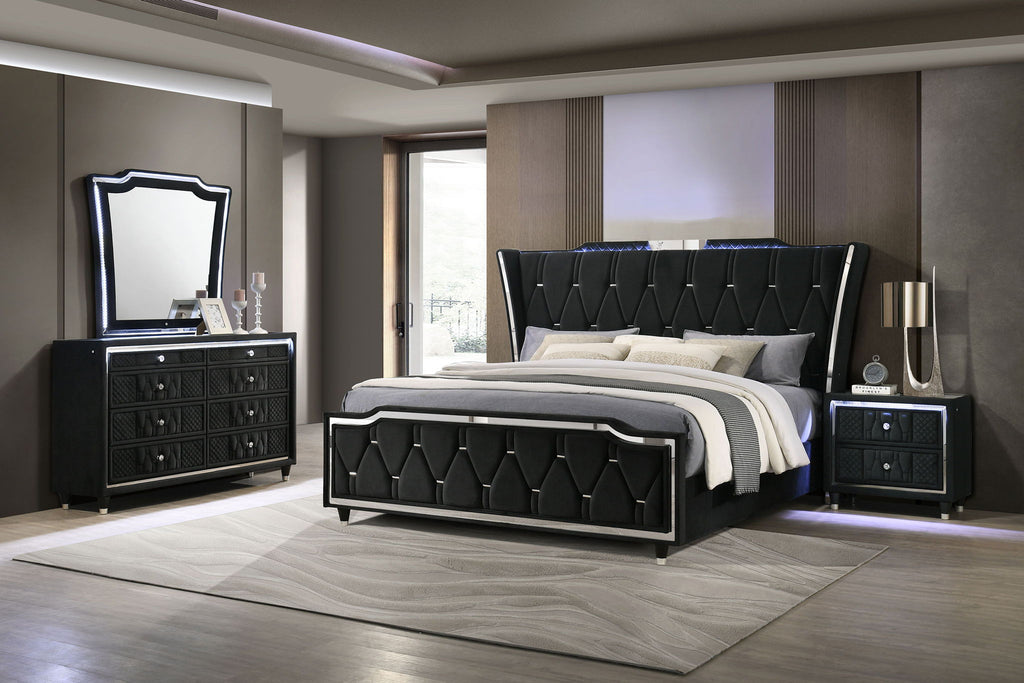 Lorient 4-piece Queen Bedroom Set Black