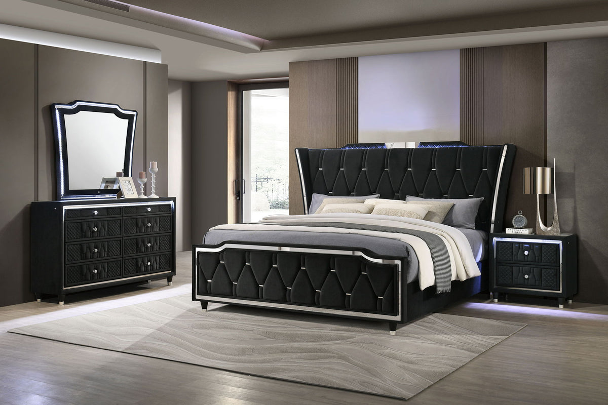 Lorient 4-piece Queen Bedroom Set Black