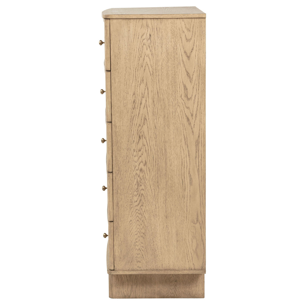 Kailani 5-drawer Bedroom Chest of Drawers Beige Oak