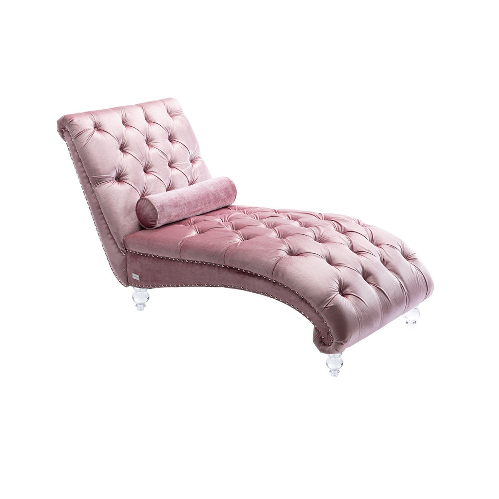 Chaise Lounge Indoor, Button Tufted Upholstered Chaise Lounge Chair With Pillow